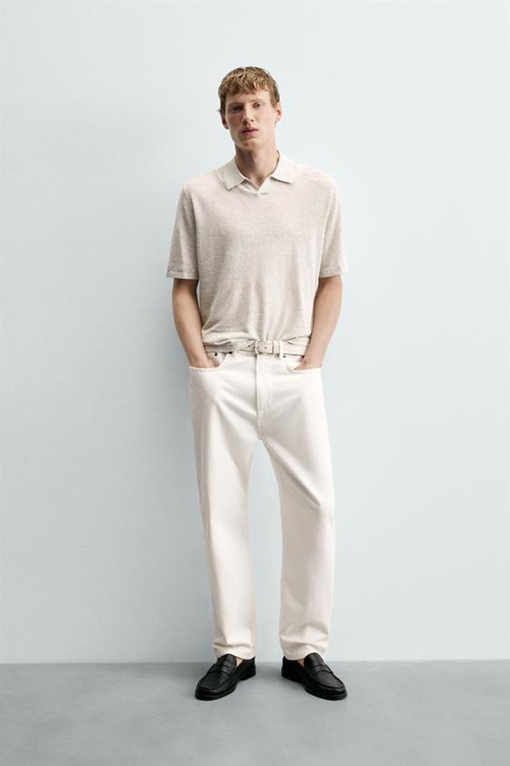 ZARA ДЖИНСЫ STRAIGHT ДЛИНОЙ ДО ЩИКОЛОТКИ, БЕЛЫЙ