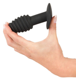 Черная анальная вибропробка Twist Butt Plug - 10,7 см. (Цвет: черный)