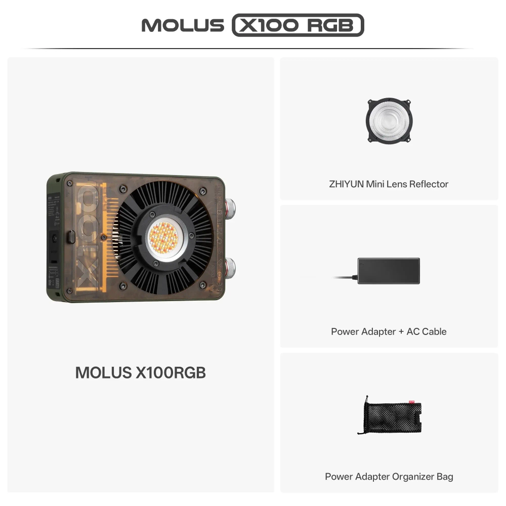 Осветитель Zhiyun Molus x Cam Mackey X100RGB (PLX110) COB Light Standard Kit