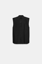 РУБАШКА ИЗ ПОПЛИНА БЕЗ РУКАВОВ — ZARA