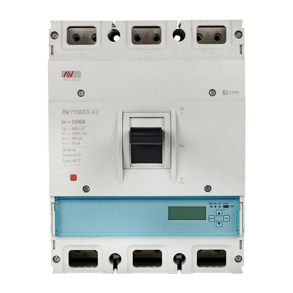 Выключатель автоматический 1000А 100кА AV POWER-4/3 ETU6.0 AVERES EKF mccb-43-1000H-6.0-av