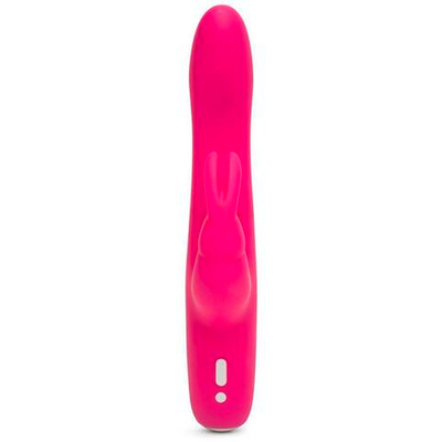 Розовый перезаряжаемый вибратор Rabbit Slimline Curve Rechargeable - 24 см. (Цвет: розовый)