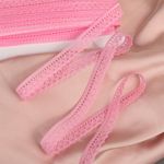 Кружево отделочное в стиле "трикотаж" 10 мм / 27.4 метра, диз. 1665 цв.218А ярк.розовый