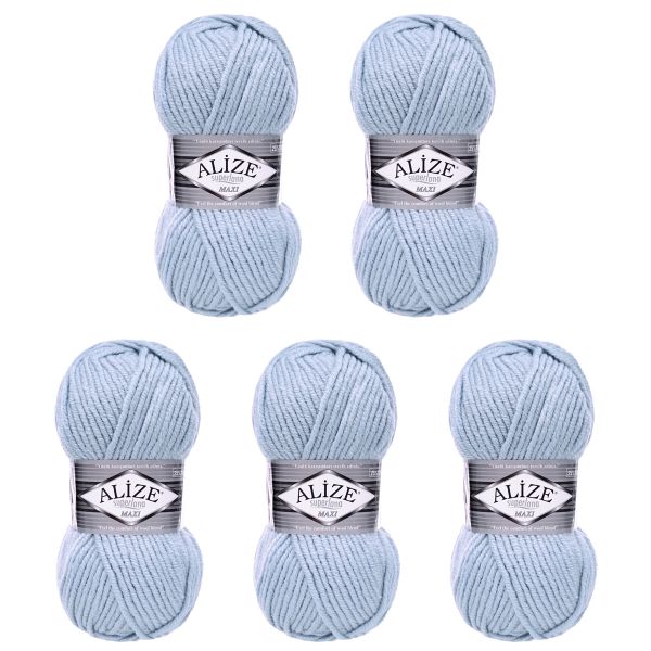 Пряжа Alize (Ализе) Superlana Maxi / уп.5 мот. по 100 г, 100м, 480 светло-голубой A