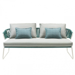 Диван плетеный с подушками Scab Design Lisa Sofa Filo, лен, ментоловый, лед