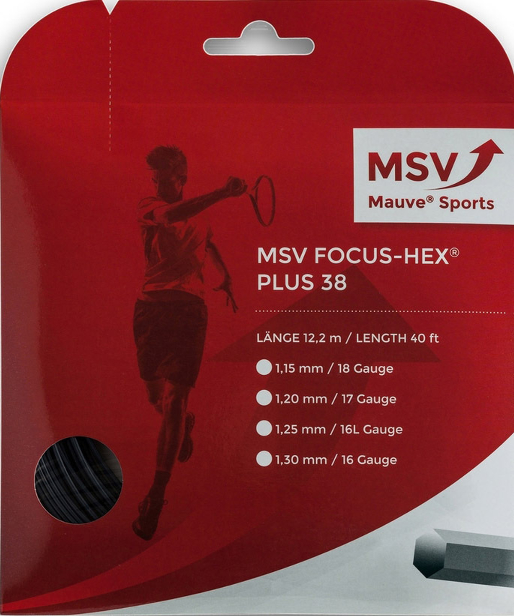 Теннисные струны MSV Focus Hex Plus 38 (12 m) - black