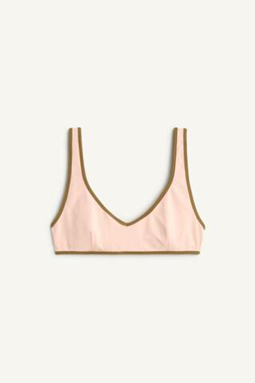 ZARA ТОП-БИКИНИ С V-ОБРАЗНЫМ ВЫРЕЗОМ, ПАСТЕЛЬНО-РОЗОВЫЙ