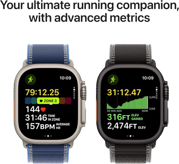Умные часы Apple Watch Ultra 3 49 мм черный титан, ремешок Alpine черного цвета (L)