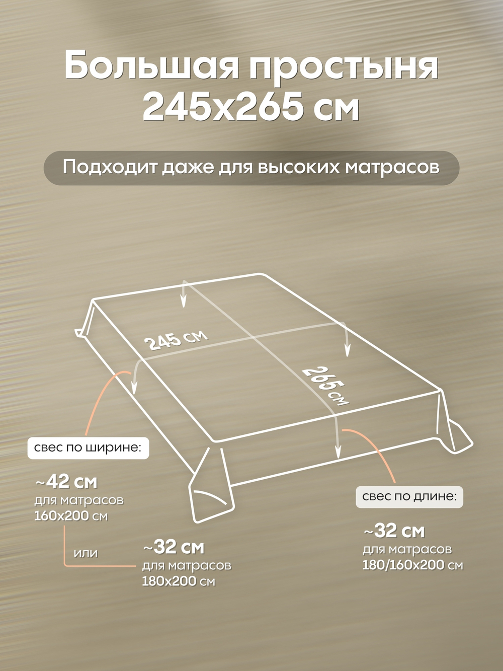 КПБ на резинке Сатин-Жаккард Тессоро MTR001, 4 наволочки, простынь 180*200*30