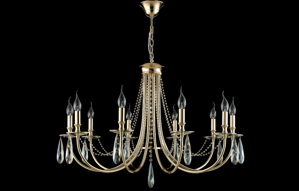 Люстра Crystal Lux VICTORIA SP10 GOLD/AMBER