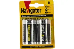 Батарейка Navigator D щелочь упаковка 2 штуки 38554