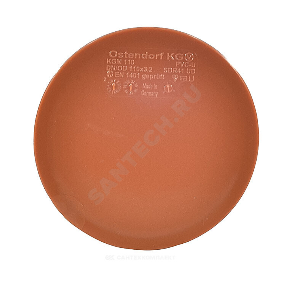 Заглушка НПВХ коричневая Дн 110 б/нап KGM Ostendorf 220620