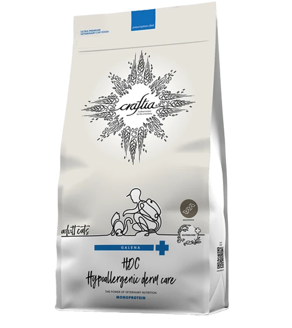 Craftia Galena Cat Hypoallergenic Derm Care Гипоаллердженик при пищевой аллергии 1,4кг.