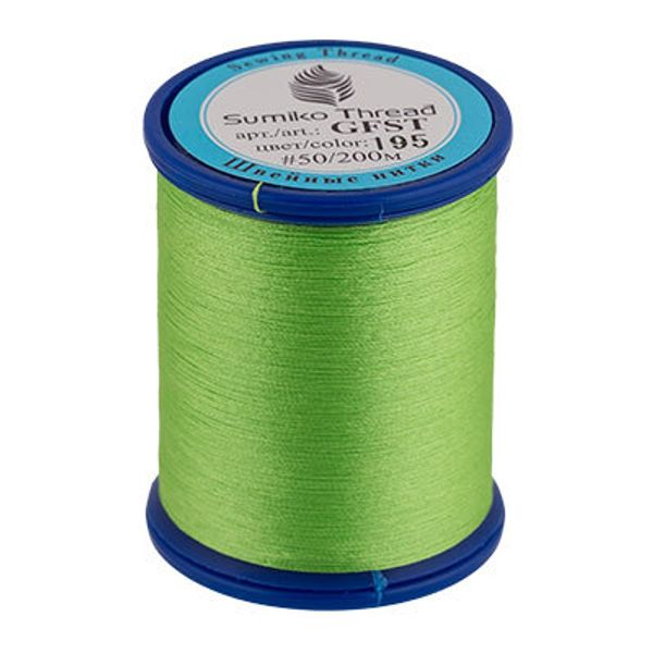 Нитки вышивальные SumikoThread 200 м, (219 ярд), 195 ярко-салатовый