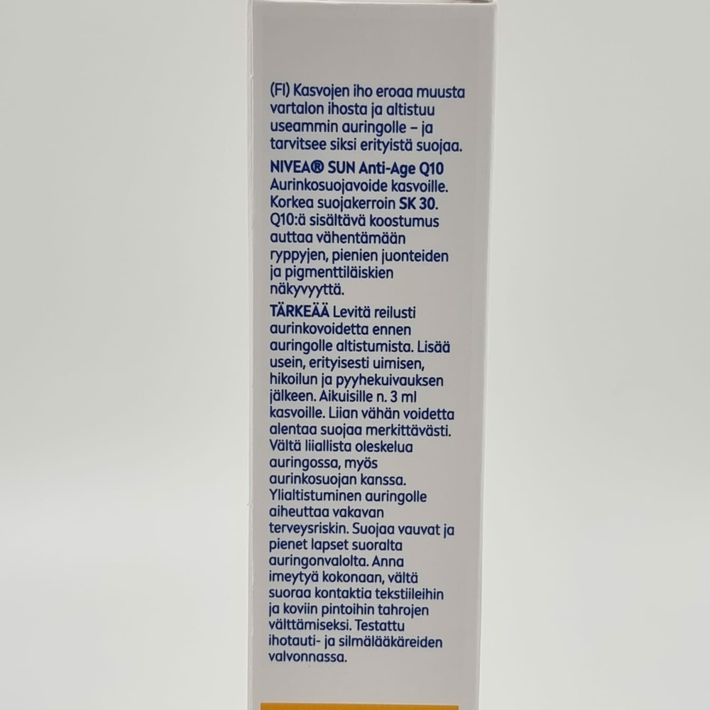 Солнцезащитный крем для лица NIVEA SUN, SPF 30 + Q10 Anti Age защита от морщин и пигментации 50 мл