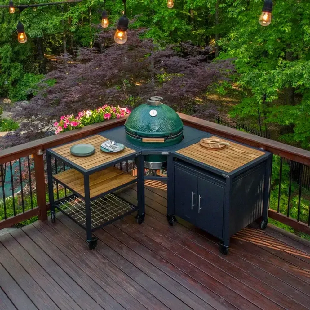 Модуль УГЛОВОЙ базовый EGG Frame для гриля ХL, цвет черный (Big Green Egg)