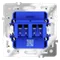 Розетка акустическая 4-местная Voltum S70 Белый глянцевый VLS060301
