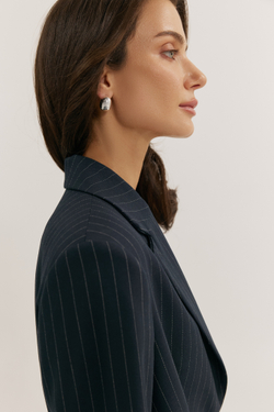 Жакет синий в полоску Eleganza