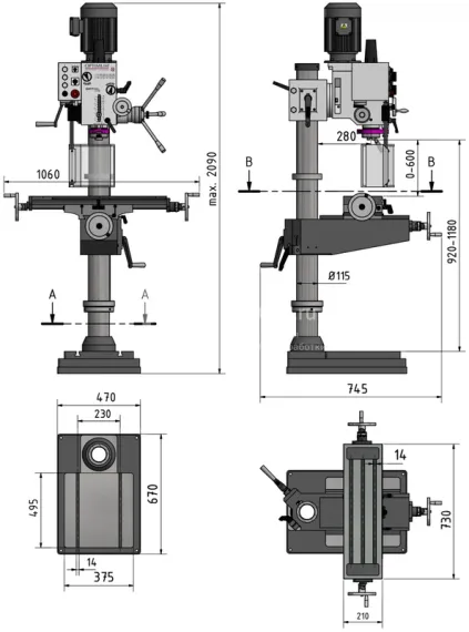 Вертикально-сверлильный станок Optimum OPTIdrill DH 40CT