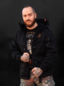Black windbreaker