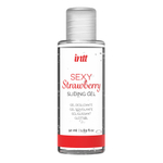 Эротический набор Клубничный соблазн и Жемчужная страсть INTT Red Brazilian Panty and Strawberry Slide Gel Set
