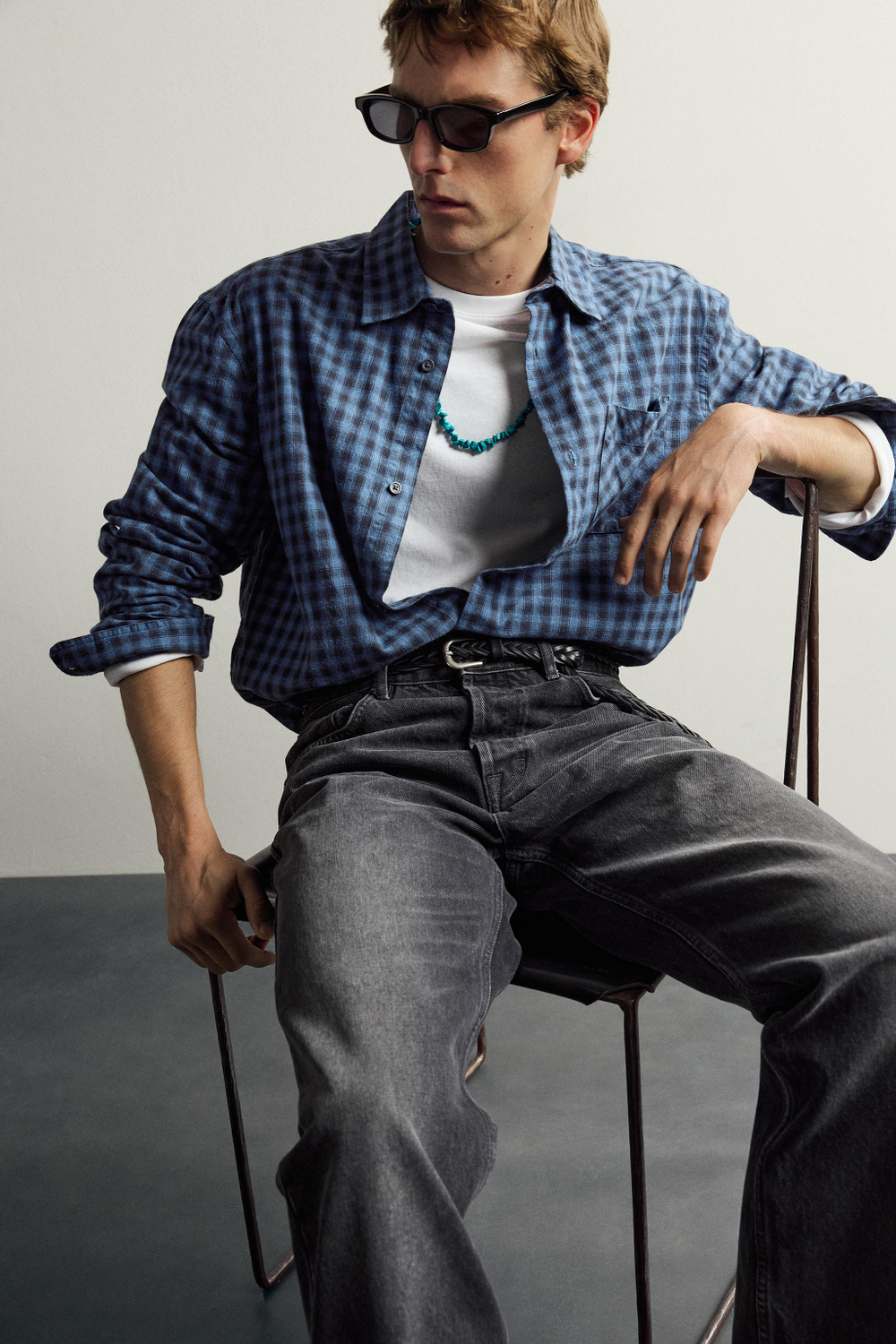 РУБАШКА В КЛЕТКУ TWILL X AARON LEVINE X ZARA — ZARA