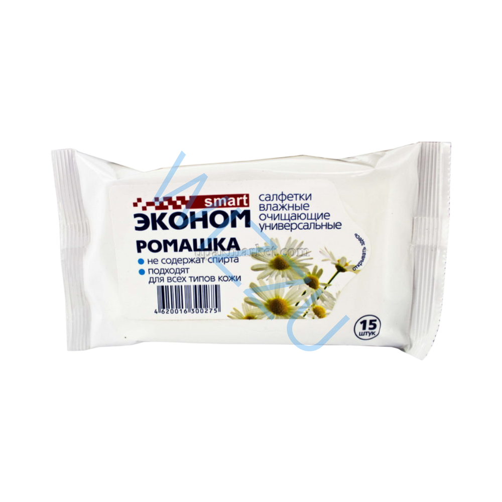 Салфетки влажн Эконом антибакт  ромашка  15шт