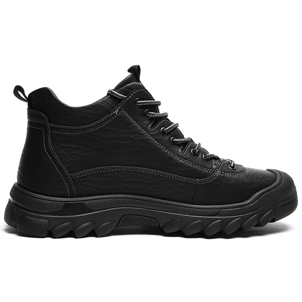 Mulinsen Work Boots Men"s High top Black/Gray