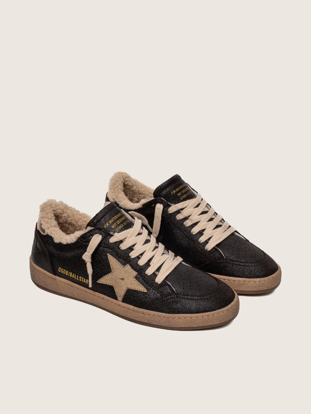 Golden Goose Ball Star Brown Gold Heel