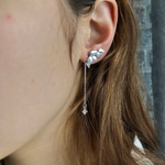Серьги пусеты из серебра 925 с фианитами.