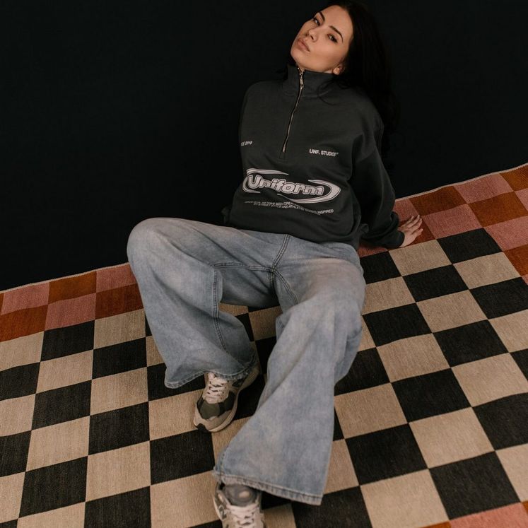 Cвитшот UNIFORM Half-zip Heavy Athletic, темно-серый