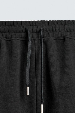 ZARA ШОРТЫ-ДЖОГГЕРЫ RELAXED FIT INTERLOCK, ЧЕРНЫЙ