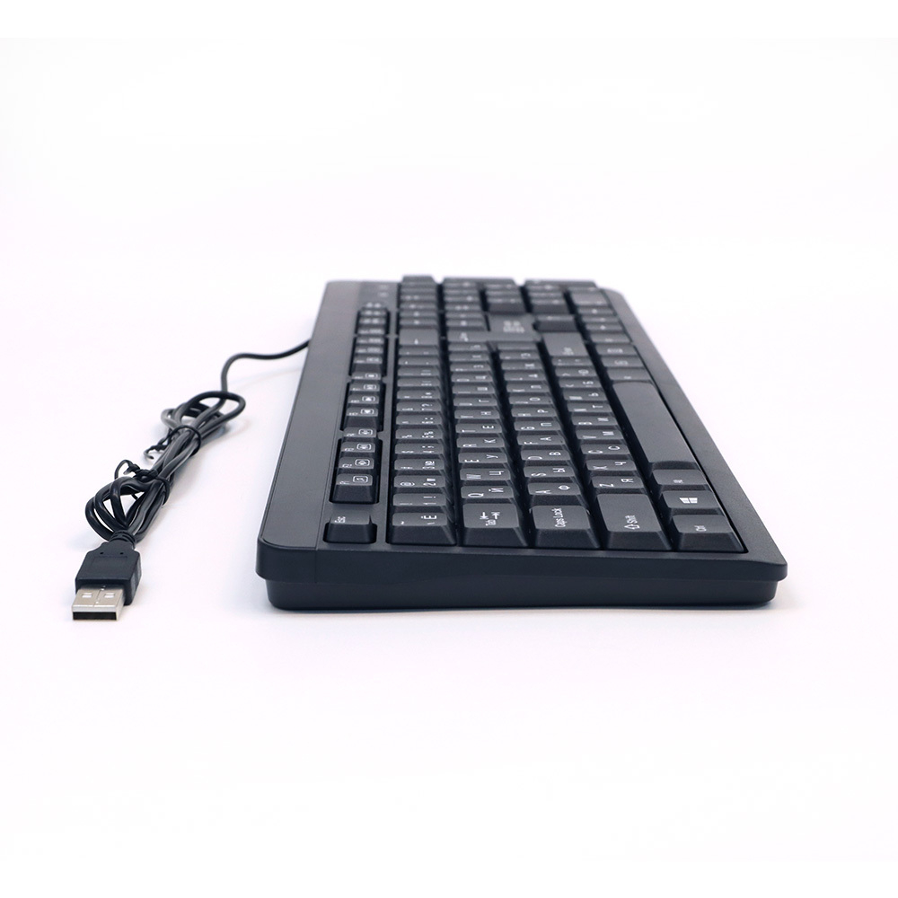 Клавиатура проводная BaseTech KB101, черный, Retail, мембранная, 1.4м (BT-KB101B)