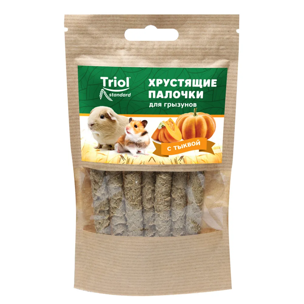 Лакомство хрустящие палочки Тriol Standard для грызунов с тыквой, 30г
