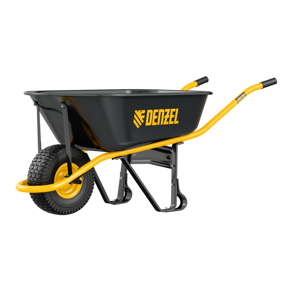 Тачка строительная, усиленная, объем 130 л, 230 кг, колесо 15х6.00-6 Denzel