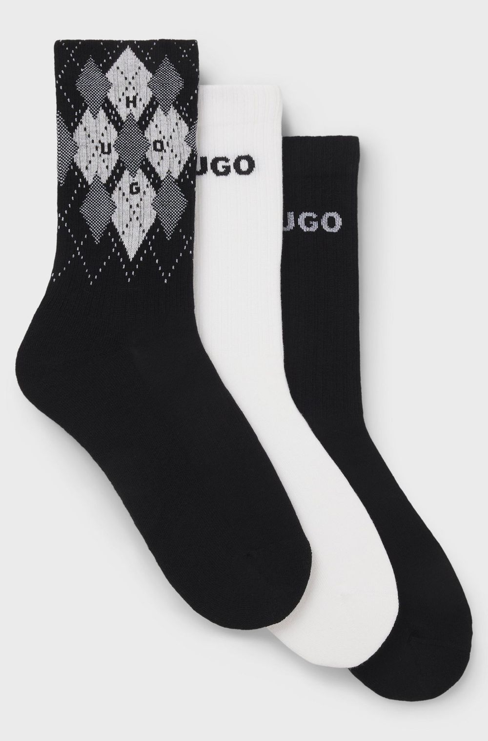 Носки (3 пары) мужские HUGO 3P QS RIB ARGYLE CC