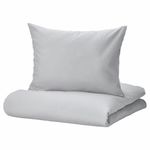Комплект постельного белья IKEA NATTSVARMARE (НАТТСВАРМАРЕ), Односпальный, Серый, 150x200, 50x80 см
