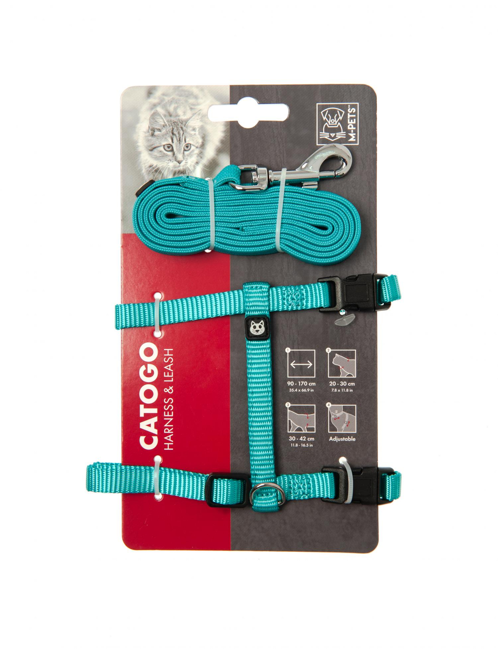 M-PETS CATOGO Комплект для кошек шлейка и поводок, синий