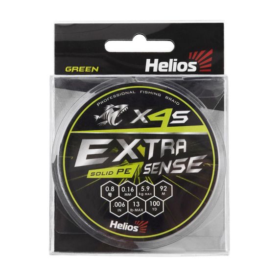 Шнур Helios Extrasense X4S PE Green 92m 0.8/13LB 0.16mm (HS-ES-X4S-0.8/13LB)