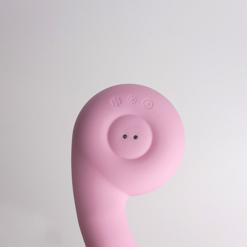 Розовый вибростимулятор точки G с нагревом Bendable Heating G-Spot Vibrator