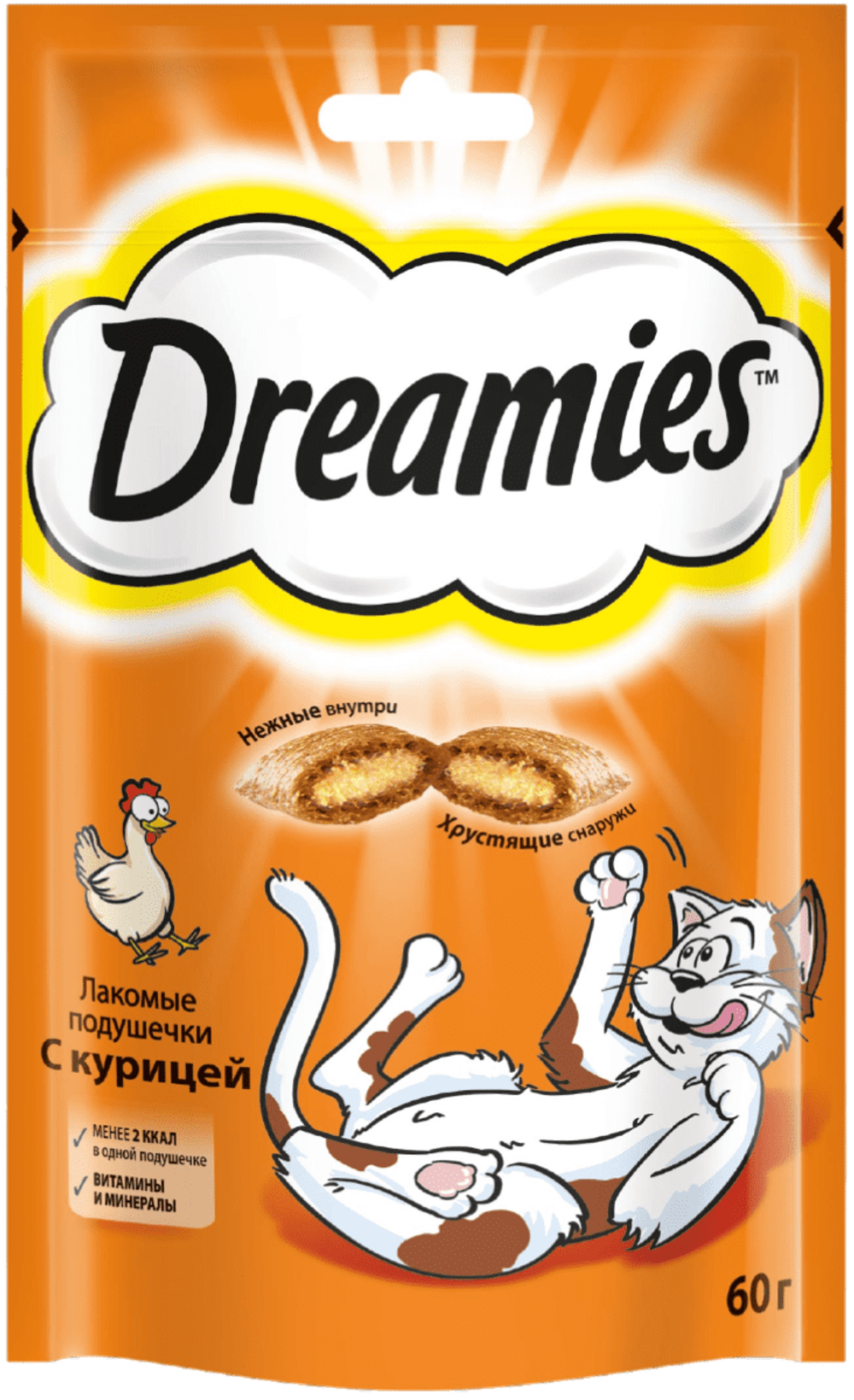 Dreamies, Лакомства для кошек, Курица, 60 гр.