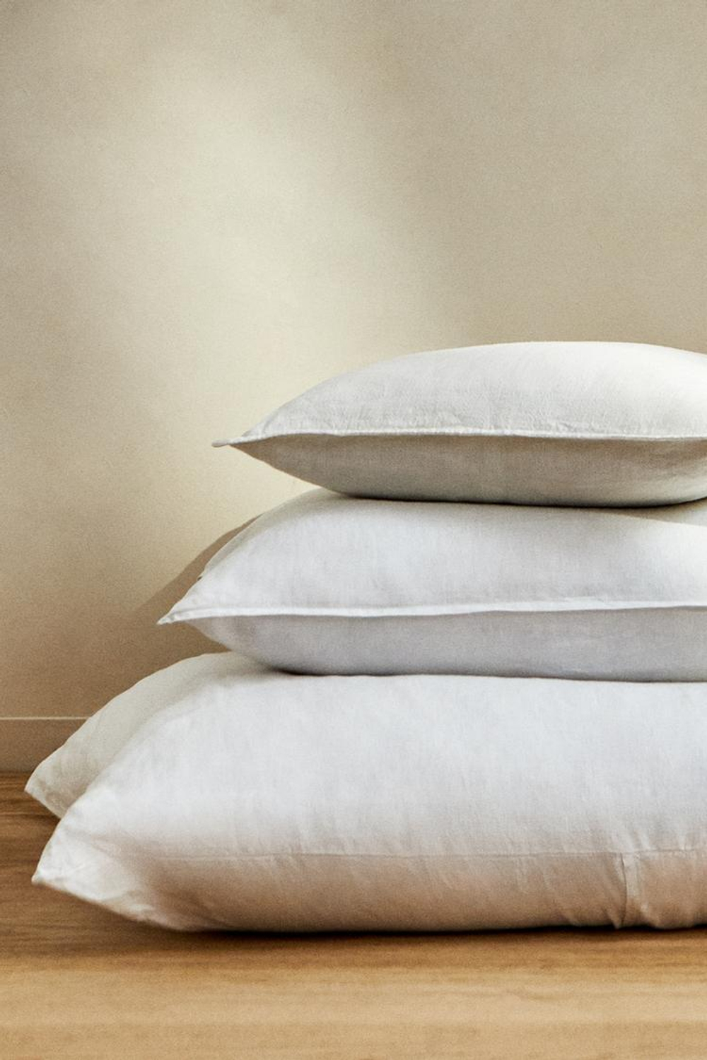 ZARA HOME ОДНОТОННЫЙ ЛЬНЯНОЙ ЧЕХОЛ ДЛЯ ДЕКОРАТИВНОЙ ПОДУШКИ, БЕЛЫЙ