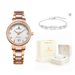 STARKING Mechanical Movement Stainless Steel Watchband Watch Women"s Watch White Dial