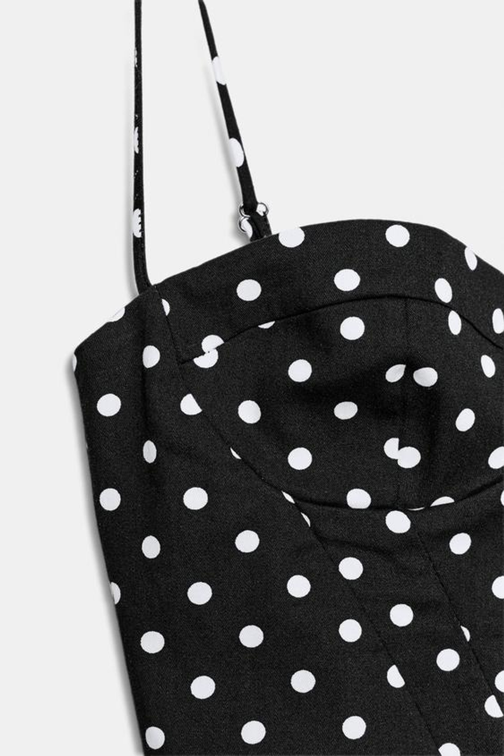Мини-платье на бретелях с узором в горошек - ZARA