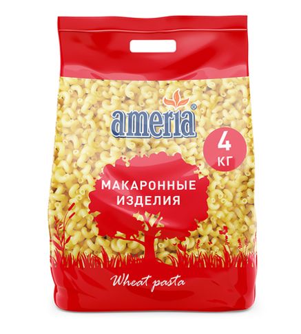 Макаронные изделия Америя Пружинки рифленые 4 кг.