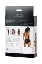 Боди Glossy Kiara из материала Wetlook, черное, S