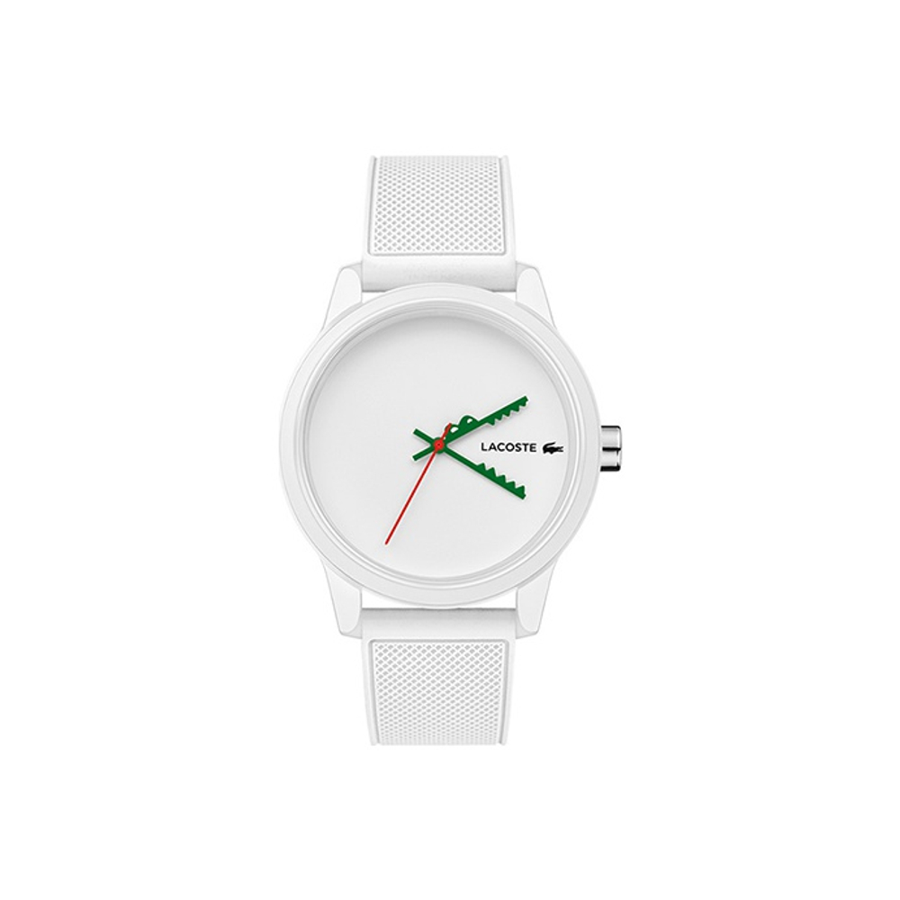 LACOSTE 12.12 Wrist Watch Quartz Movement Resin Strap 42mm White Dial Men"s Watches