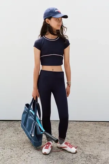 ZARA СПОРТИВНЫЕ ЛЕГИНСЫ С КОНТРАСТНОЙ ОТДЕЛКОЙ, ЧЕРНИЛЬНО-СИНИЙ