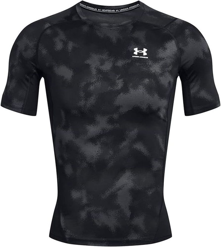 Мужская теннисная футболка Under Armour HeatGear Printed Short Sleeve - черный