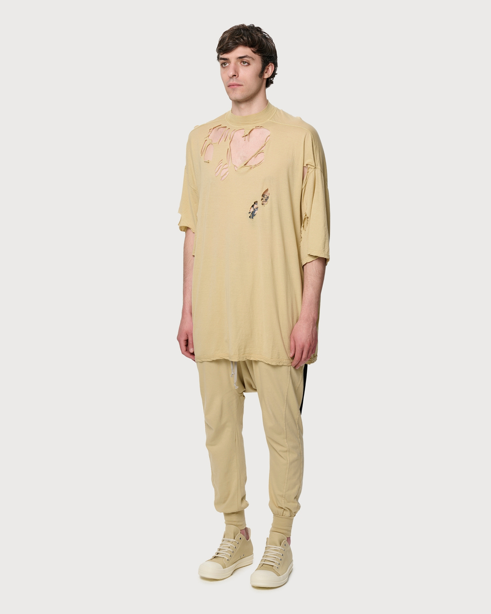 RICK OWENS DRKSHDW ФУТБОЛКА МУЖСКАЯ HOLLYWOOD TOMMY БЕЖЕВАЯ